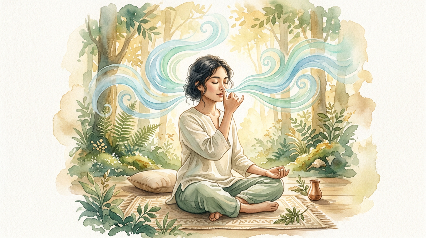 Gentle breathing practice — pranayama for calm